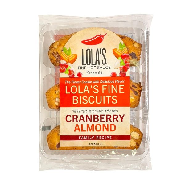LOLAS FINE HOT SAUCE: Biscuit Cranberry Almond, 3.2 oz
