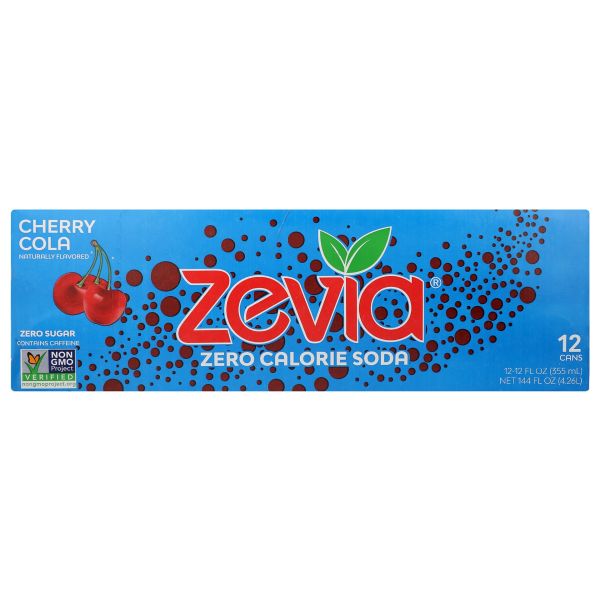 ZEVIA: Zero Calorie Cherry Cola Soda, 144 fo