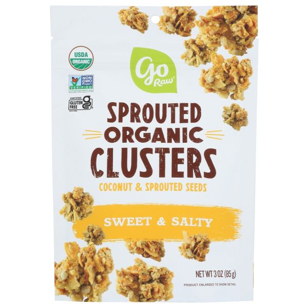 GO RAW: Clusters Coconut And Sprouted Seeds Sweet N Salty, 3 OZ