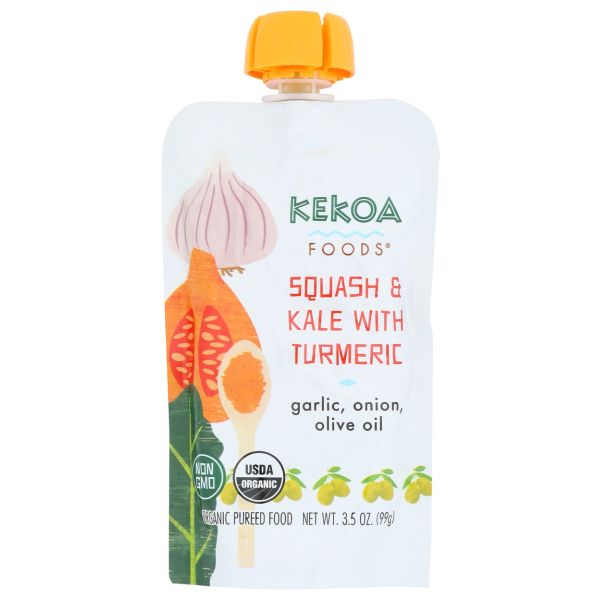 KEKOA: Squash And Kale with Turmeric Squeeze Pouch, 3.5