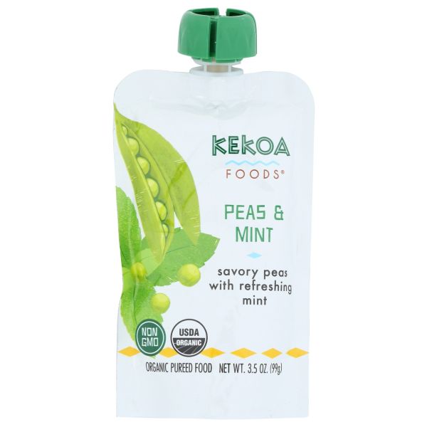 KEKOA: Peas And Mint Squeeze Pouch, 3.5 oz