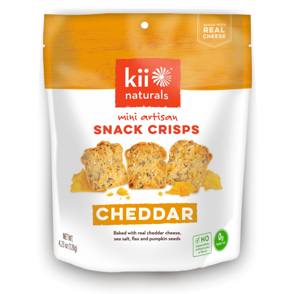 KII NATURALS: Crisps Cheddar, 4.23 oz