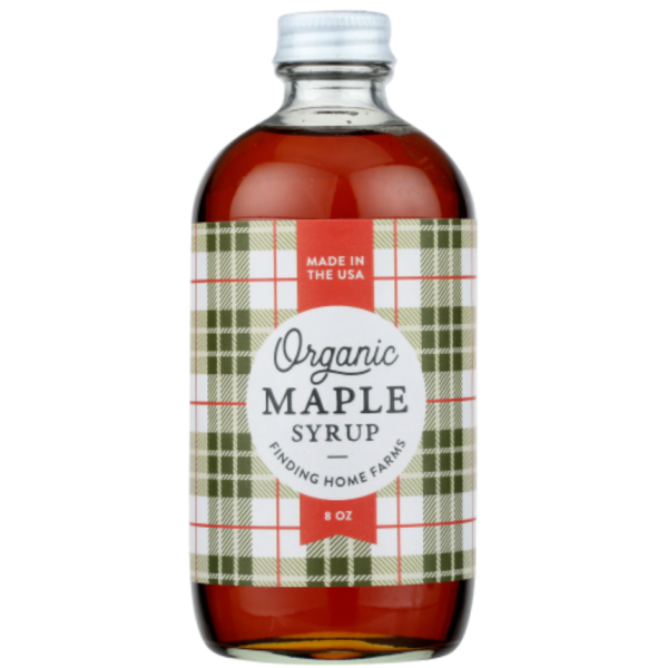 FINDING HOME FARMS: Organic Maple Syrup Plaid Bottle, 8 fo