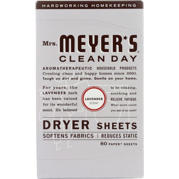 MRS MEYERS CLEAN DAY: Lavender Dryer Sheets, 80 pc