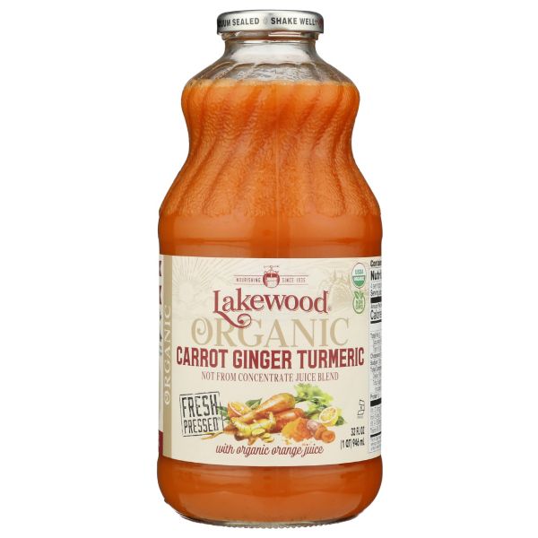 LAKEWOOD: Organic Carrot Ginger Turmeric Juice, 32 fo