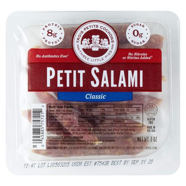 LES TROIS PETITS: Classic Petit Salami, 3 oz