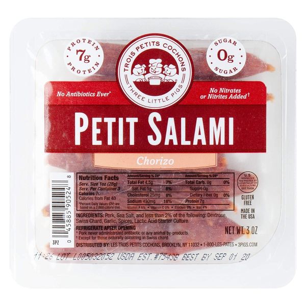 LES TROIS PETITS: Chorizo Petit Salami, 3 oz