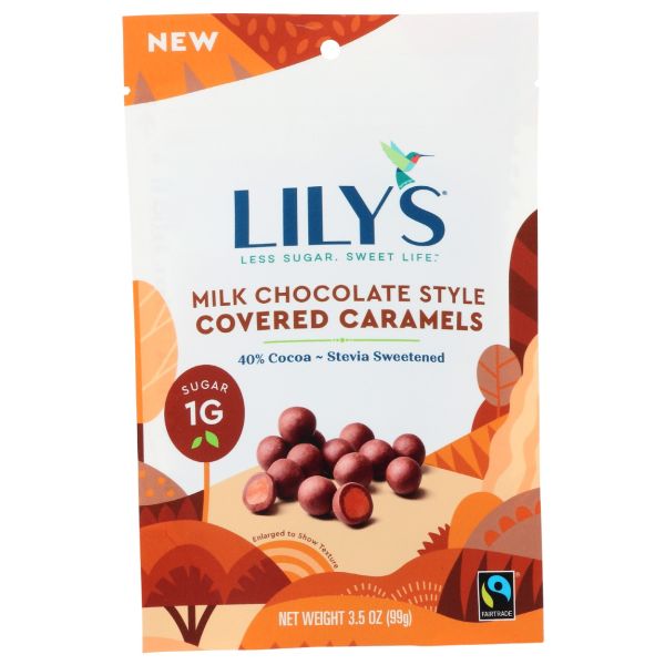 LILYS SWEETS: Milk Chocolate Style Covered Caramels, 3.5 oz