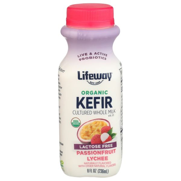 LIFEWAY: Organic Whole Milk Kefir Passionfruit Lychee, 8 fo