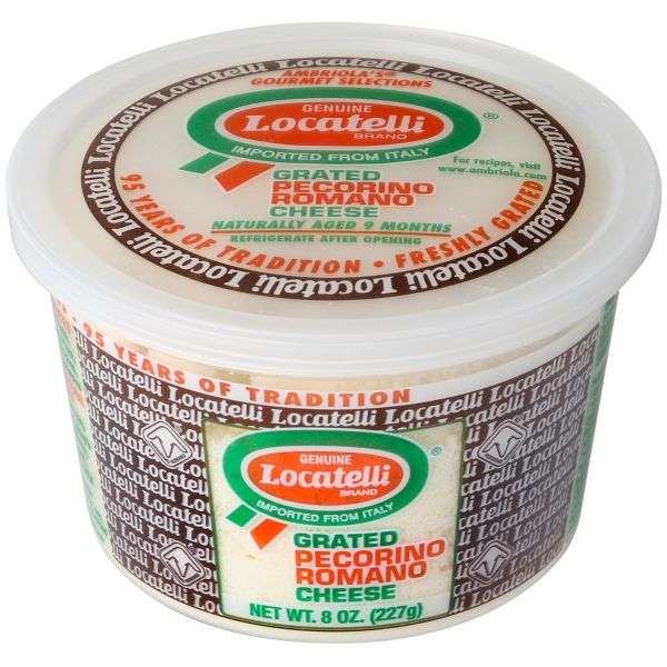 LOCATELLI: Grated Pecorino Romano Cheese, 8 oz
