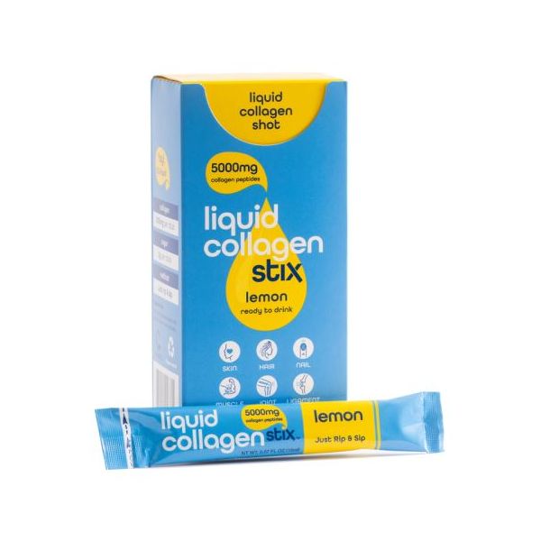 LIQUID COLLAGEN STIX: Lemon Collagen Liquid 14 Packets, 7.98 fo