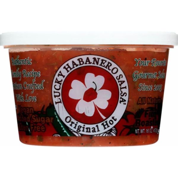 LUCKY HABANERO: Original Hot Salsa, 16 oz