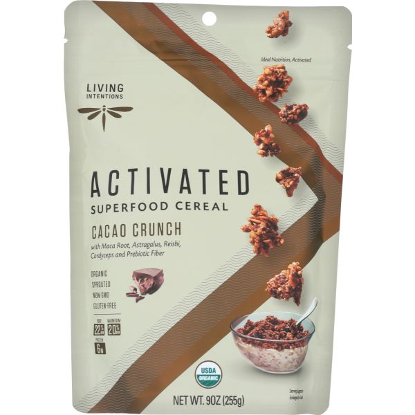 LIVING INTENTIONS: Superfood Cereal Cacao Crunch, 9 oz