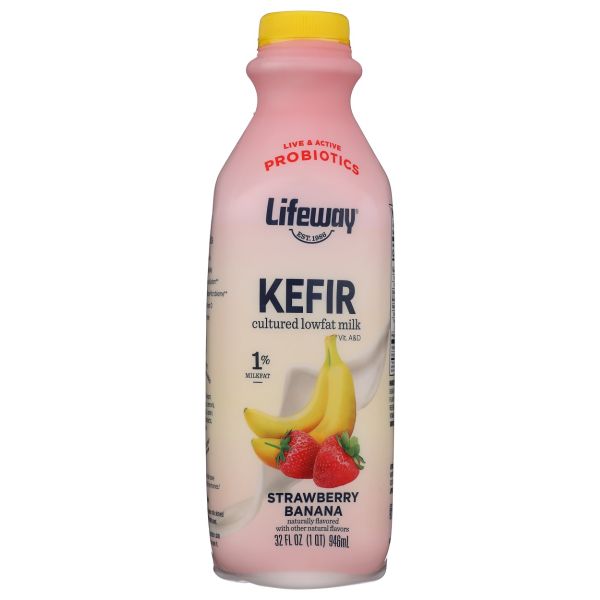 LIFEWAY: Lowfat Strawberry Banana Kefir, 32 oz