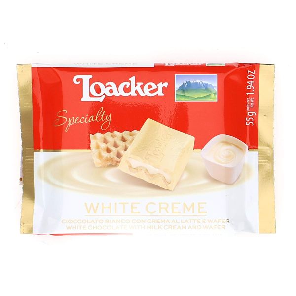 LOACKER: White Creme Chocolate Bar, 1.94 oz