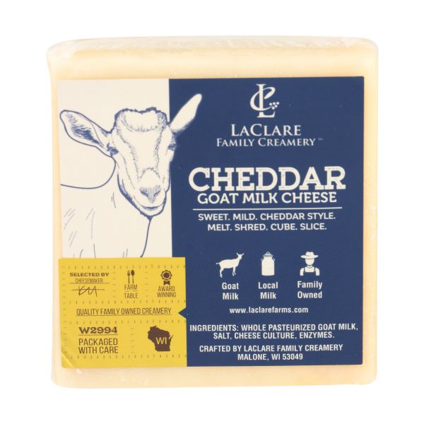 LACLARE FARMS: Cheddar Goat Milk Cheese, 6 oz