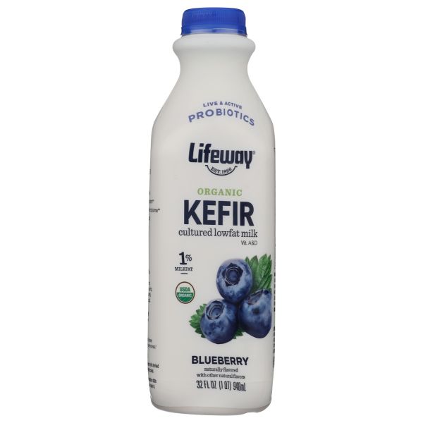 LIFEWAY: Organic Kefir Lowfat Milk Blueberry, 32 oz