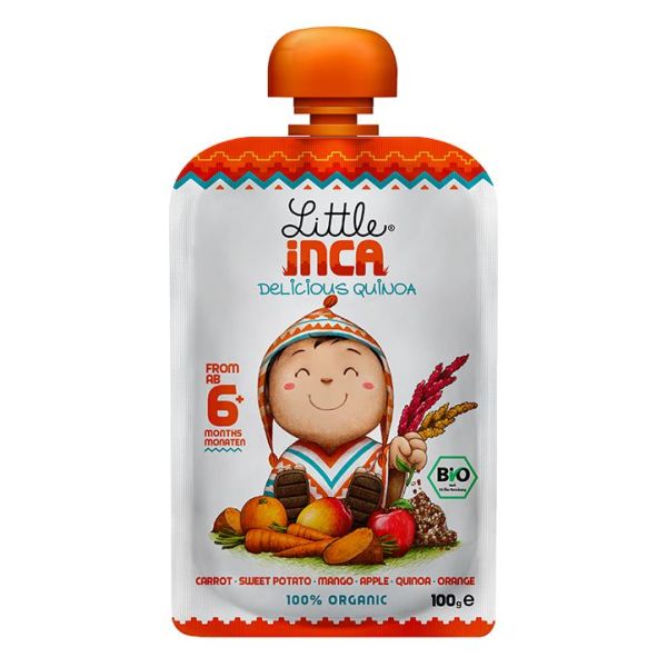 LITTLE INCA: Quinoa Happy Orange Baby Food, 3.5 oz