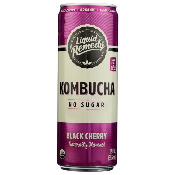 LIQUID REMEDY: Black Cherry Kombucha, 12 fo