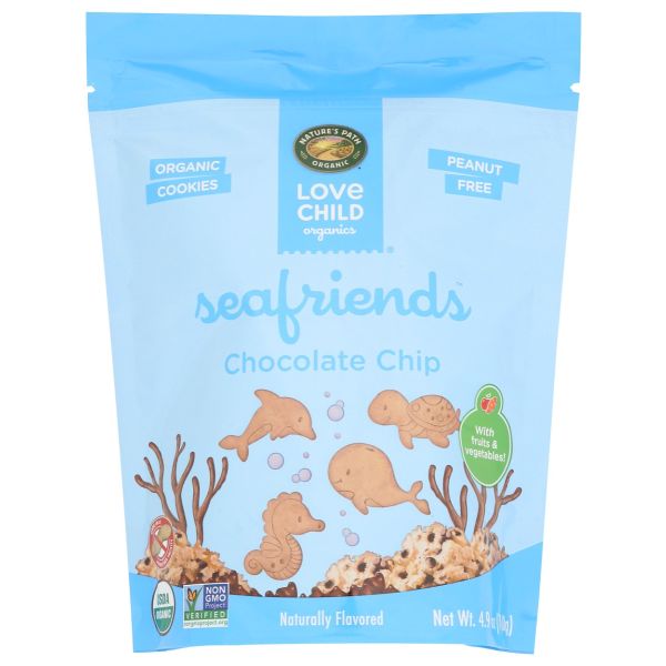 LOVE CHILD ORGANICS: Sea Friends Chocolate Chip Cookies, 4.9 oz