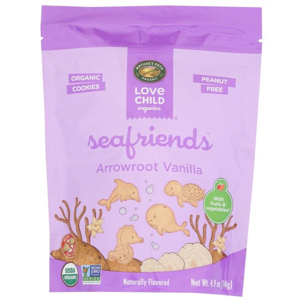 LOVE CHILD ORGANICS: Sea Friends Arrowroot Vanilla Cookies, 4.9 oz