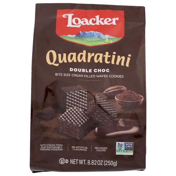 LOACKER: Quadratini Double Chocolate Wafer, 8.82 oz