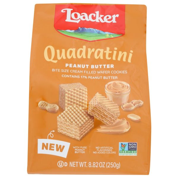 LOACKER: Quadratini Peanut Butter Wafer, 8.82 oz