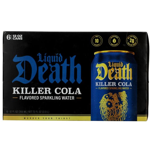 LIQUID DEATH: Killer Cola Soda 6 Count, 72 fo