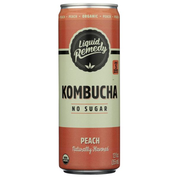 LIQUID REMEDY: Peach Kombucha, 12 fo