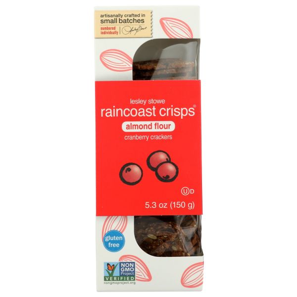 LESLEY STOWE: Raincoast Crisps Almond Flour Cranberry, 5.3 oz