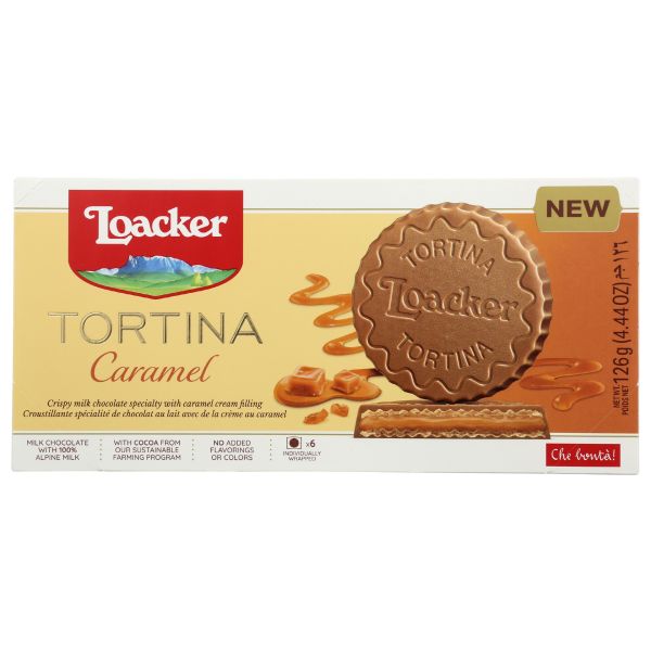 LOACKER: Tortina Caramel Wafers, 4.41 oz