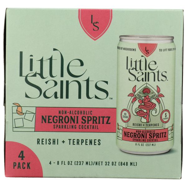 LITTLE SAINTS: Negroni Spritz Mocktail Non Alcoholic 4 Count, 32 fo