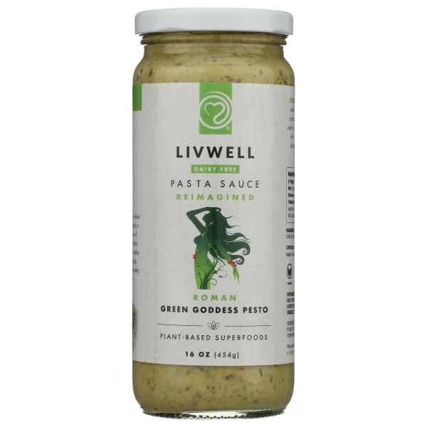LIVWELL FOODS: Roman Green Goddess Pesto Sauce, 16 oz