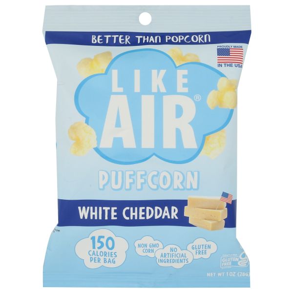 LIKE AIR: White Cheddar Puffcorn, 1 oz