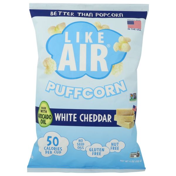 LIKE AIR: White Cheddar Puffcorn, 4 oz