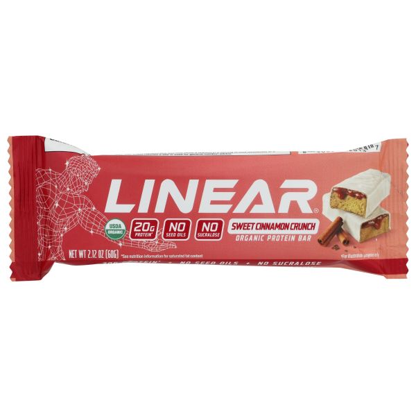 LINEAR BAR: Sweet Cinnamon Crunch Protein Bar, 2.12 oz