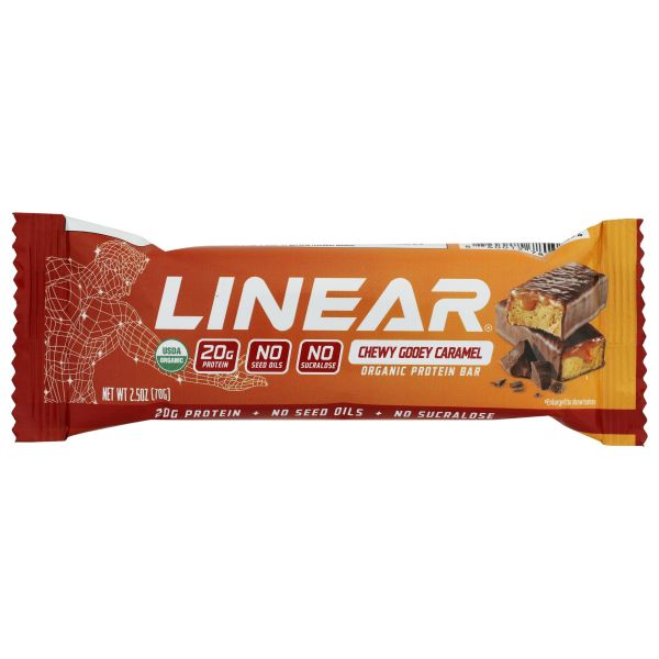 LINEAR BAR: Chewy Gooesy Caramel Protein Bar, 2.12 oz