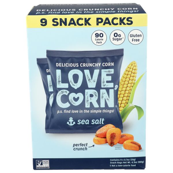 LOVE CORN: Sea Salt Crunchy Corn 9pc, 6.3 oz