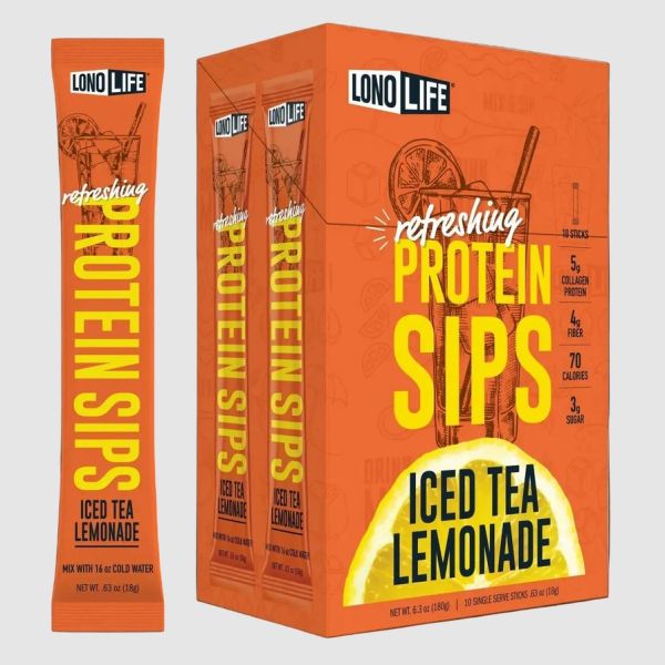 LONOLIFE: Iced Tea Lemonade Protein Sips 10 Count, 6.3 oz