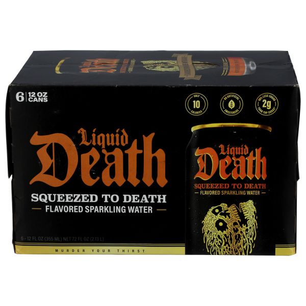 LIQUID DEATH: Squeezed to Death Sparkling Water 6 Count, 72 fo