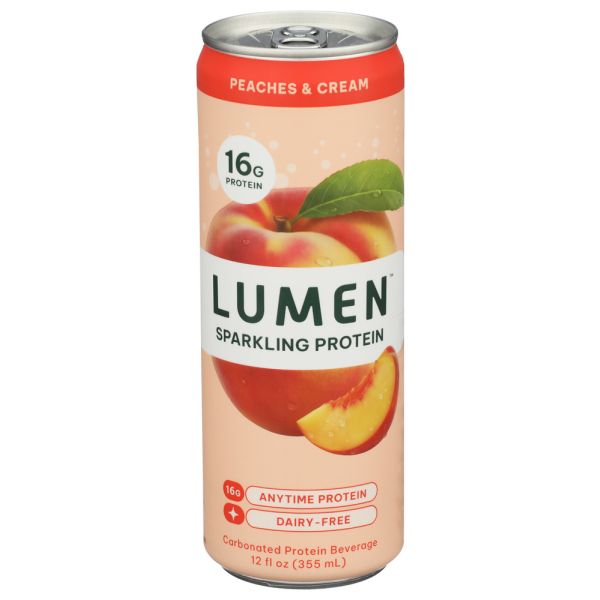 LUMEN: Peaches and Cream Sparkling Protein Water, 12 fo