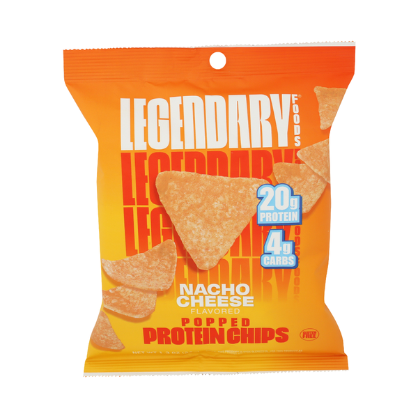 LEGENDARY FOODS: Nacho Cheese Popped Protein Chips, 1.27 oz