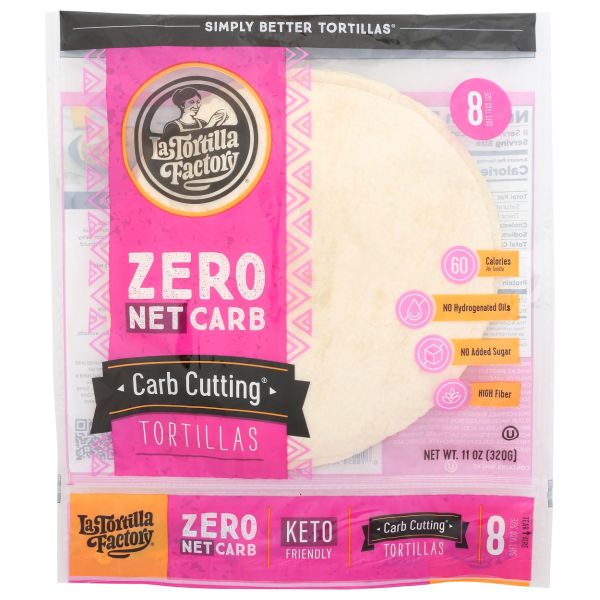 LA TORTILLA FACTORY: Carb Cutting Zero Net Tortillas, 11 oz