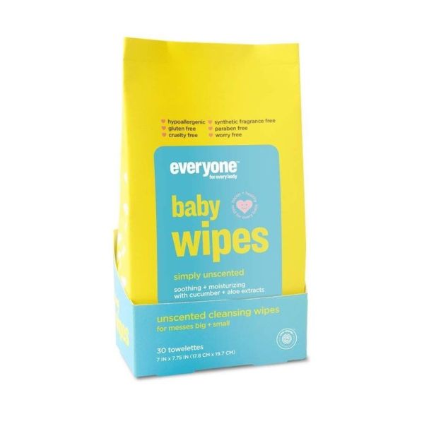 EVERYONE: Unscented Baby Wipes, 30 pack