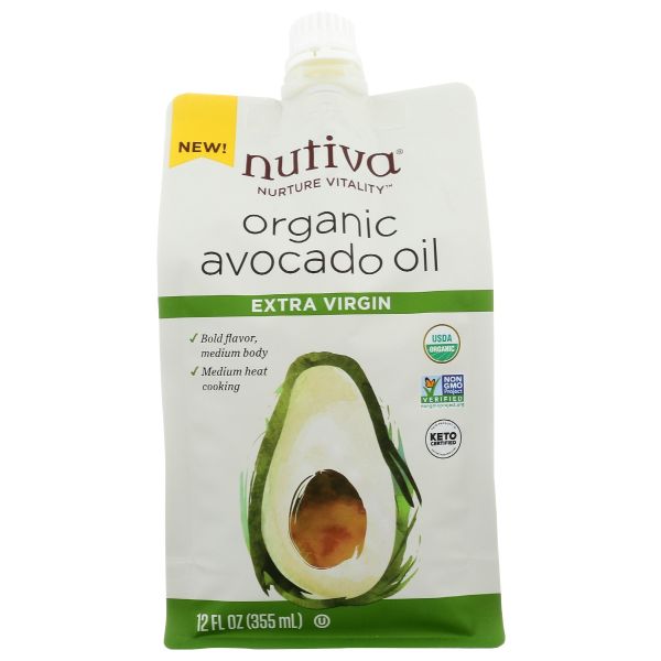 NUTIVA: Avocado Oil Pouch Xvirgin, 12 oz