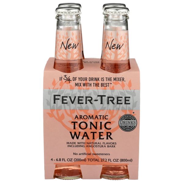 FEVER TREE: Water Tonic Aromatic 4Pk, 27.2 fo