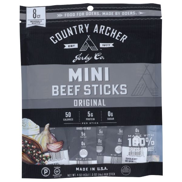 COUNTRY ARCHER: Beef Stick Original Mini, 4 oz
