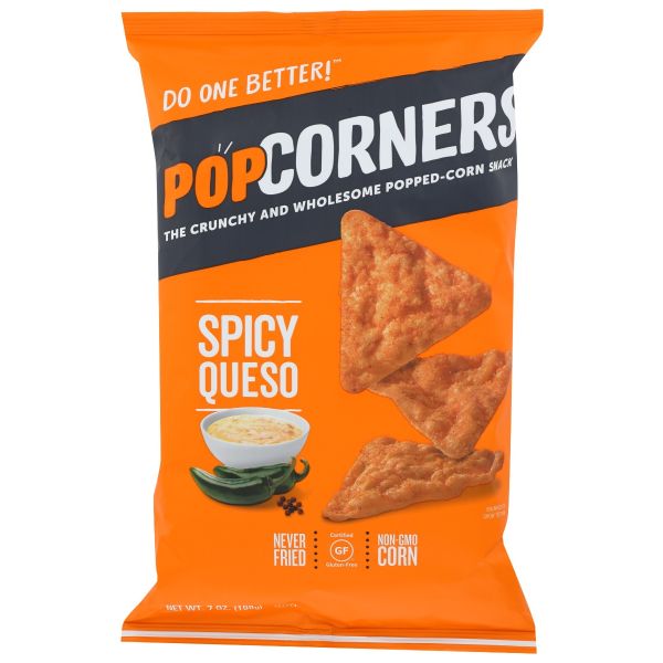 POPCORNERS: Chips Corn Spicy Queso, 7 oz