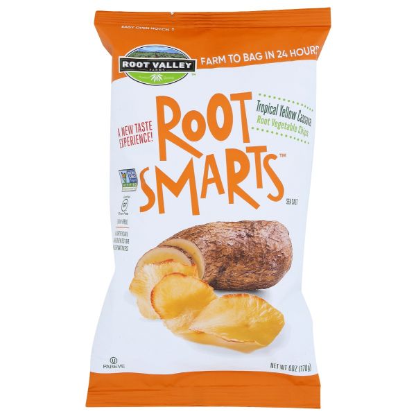 ROOT SMARTS: Chips Cassava Ylw Tropic, 6 oz
