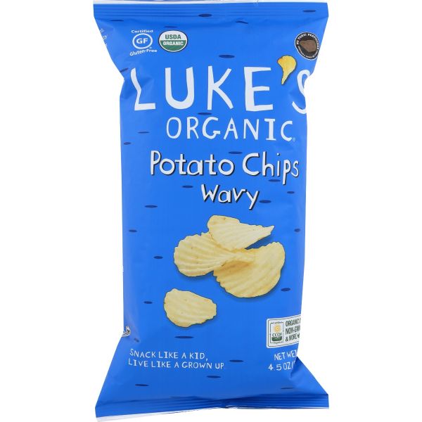 LUKES ORGANIC: Chips Ptato Wavy Organic, 4.5 oz